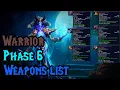 WOW Classic - Warrior Phase 6 BIS weapons alternatives