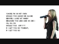 Avril Lavigne - Let Go Lyrics Bside