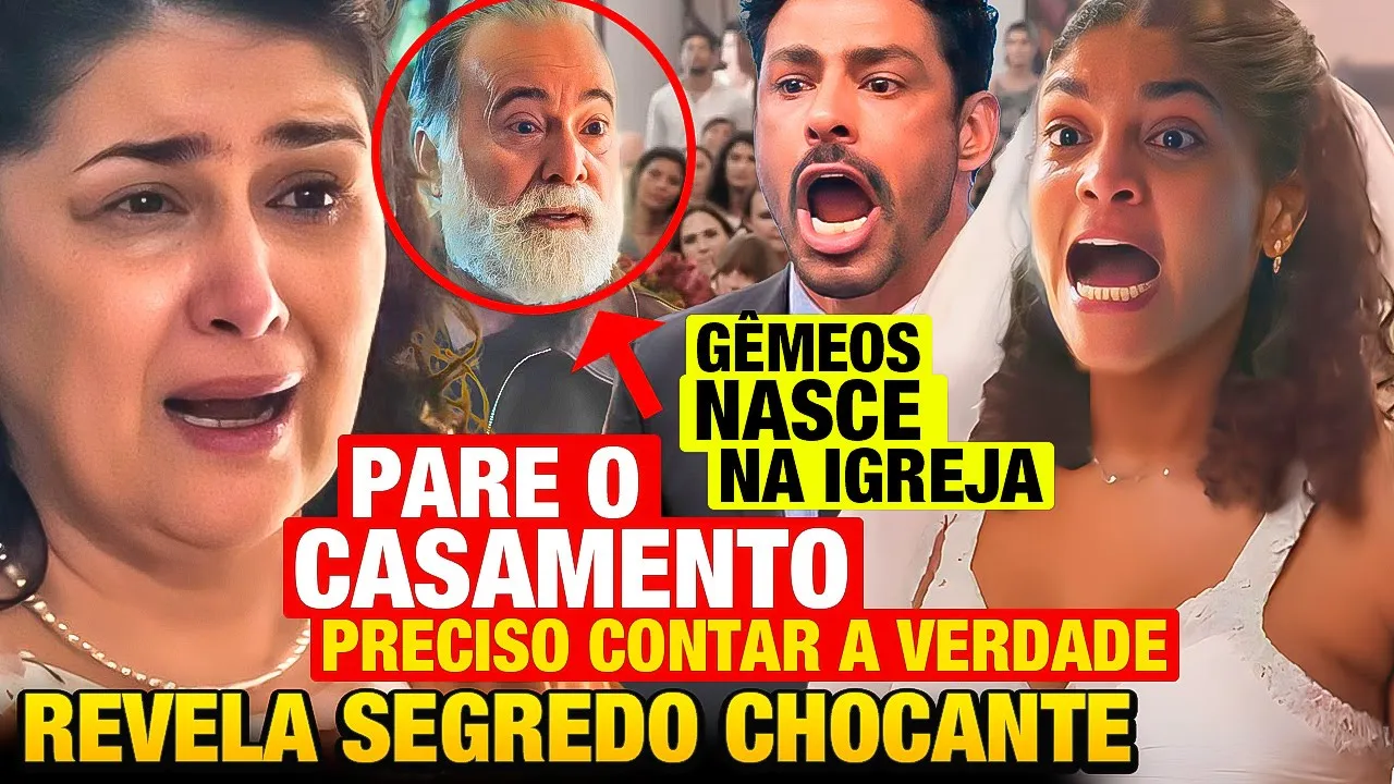 TERRA E PAIXÃO  – Angelina PARA CASAMENTO DA ALINE E CAIO e revela SEGREDO Resumo capítulo de hoje