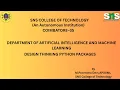 DESIGN THINKING PYTHON PACKAGES APPLIED MACHINE LEARNING SNS INSTITUTIONS