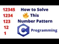 How to Solve this Number Pattern For Loop Tamil Stack C Programming