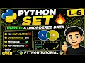 Python Sets Explained No Duplicates Unordered Data Python Tutorial for Beginners L-6