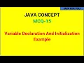Java variable declaration and initialization with simple example program MCQ in Tamil java for you