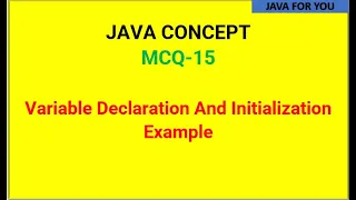 Java variable declaration and initialization with simple example program MCQ in Tamil java for you