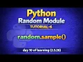 Python Random Module Tutorial-6 2026 latest random sample Day 10 of learning 2 3 26
