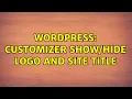 Wordpress Customizer Logo and Site Title 2 Solutions