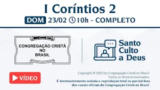 Santo Culto a Deus (Vídeo) - DOM - 23/02/2025 10:00