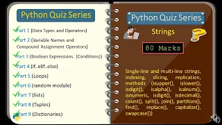 Python Quiz Series - Part 10 Strings