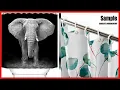 BEEBEE Elephant Shower Curtain for Bathroom Shower Curtain Set with Hooks Polyester Fabric