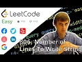 LeetCode Number of Lines To Write String Solution Explained - Java