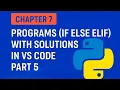 Chapter 7 Part IF-ELIF Programs Logic with VS Code Python Tutorial for Beginners in Hindi