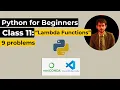 Lambda Functions Class 11 Python Crash Course in English
