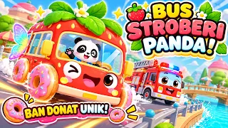 Bus Stroberi Bayi Panda Punya Ban Donat! 🍓🍩 Petualangan Unik | BabyBus Indonesia