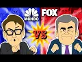 Fox News vs MSNBC Cartoon Rap Battle feat Hannity Maddow Kanye