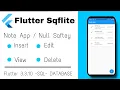 Flutter SQFLITE Note App with null saftey Note App Using Sqflite Flutter 3 3 10