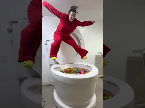 Jumping In Splits Jump into the Play Balls in the Worlds Largest Toilet #shorts