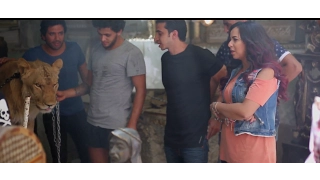 شاهد هجوم الاسد حسن الرداد ايمي سمير غانم كواليس فيلم البس عشان خارجين 