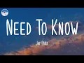 Need To Know - Jay Park (Lyrics)