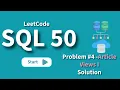 LeetCode SQL 50 Tutorial Mastering Problem Article Views I with Solution