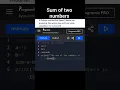 sum of two numbers program-python