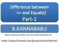 Difference between Equals in Object class in C net