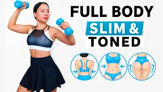 Slim & Toned Full Body Dumbbell Workout | No Jumping, All Standing