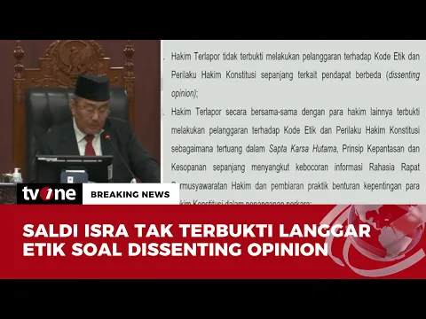 Dissenting Opinion Saldi Isra Tidak Terbukti Melanggar Kode Etik