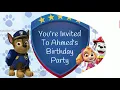 Paw Patrol Birt ay Party Invitation