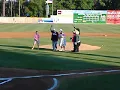 Wedding couple throw out first pitch at Savannah Sand Gnats game