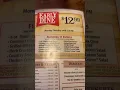 TEXAS ROADHOUSE EARLY DINE MENU SKpinkosVlogs