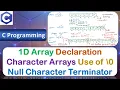 Declaration of 1D Character Arrays Use of 0 Null Character Terminator C Programming Part 2