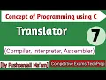 Lec - 2 3 Translator Assembler Interpreter Compiler in C in Hindi