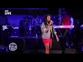 Naomi Cowan with her it single  Paradise Plum AT 100 live reggae month