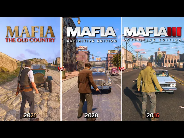 Mafia: The Old Country vs Mafia: Definitive Edition vs Mafia III - Physics and Details Comparison