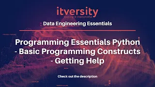 Programming Essentials Python - Basic Programming Constructs