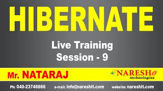 Hibernate Live Training by Mr Nataraj Session-9