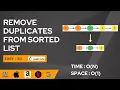 Remove Duplicates from Sorted List Leetcode 83 O N Time Complexity