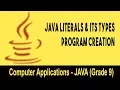 Computer science Introduction to JAVA GUI JAVA Literals its types Program Creation Unit 15