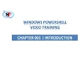 PowerShell Tutorial 001 Introduction