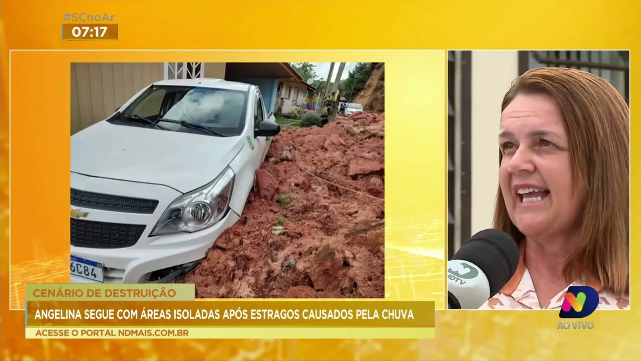 Cidade de Angelina, na Grande Florianópolis, também registra prejuízos decorrentes às enxurradas