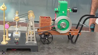 OKMO D Type Stationary Miniature Gasoline Engine Model fitting #enginediy @enginediy 