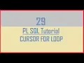Tutorial 29 CURSOR FOR LOOP