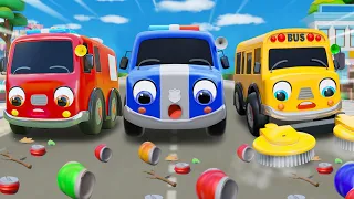 Let’s Ride with Fire Truck & Police Car | Clean Up Song | Nursery Rhymes & Kids Songs - Baby Car TV