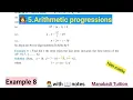 10th class math chapter 5 Arithmetic Progression Example 8 with notes CBSE NCERT