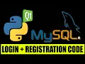 Python Pyqt5 Login code and user registration complete code with mysql database using qt designer
