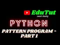 Print numbers in triangular pattern Python For Beginners EduTut Learn Easily in Tamil