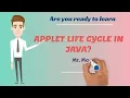 Applet Life Cycle in Java