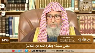        معنى حديث   اتقوا الملاعن الثلاث    الشيخ صالح الفوزان دندنها