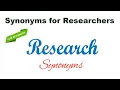 Synonyms for Researchers Research Synonyms ThesisHelper01