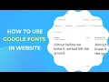 How To Use Google Fonts In Website CSS Tutorial